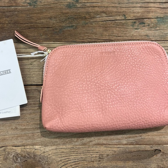 Closed Pink Leather Cosmetic Case